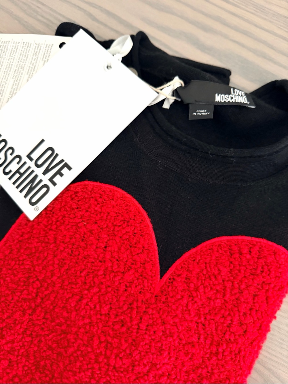 Love Moschino Wool-Blend Heart Sweater Sz Small - Picture 3 of 6